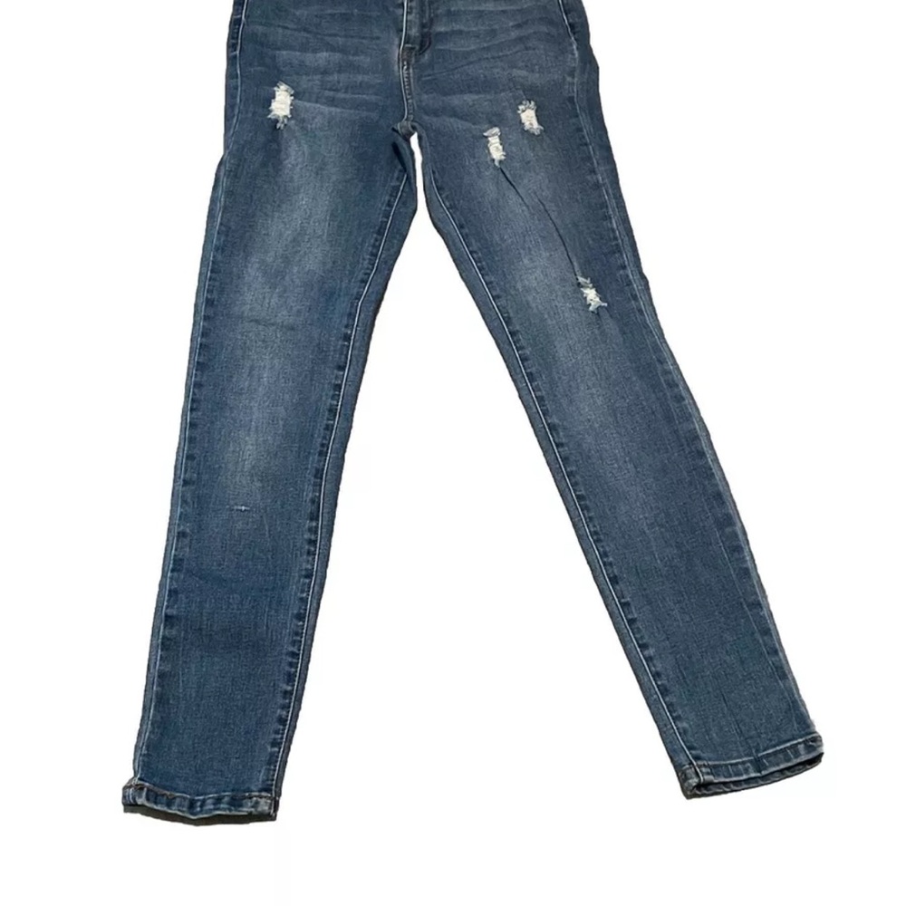 Skinny Fries Denim Jeans Womens Size 9 Blue Medium Wash Distressed  Stretch